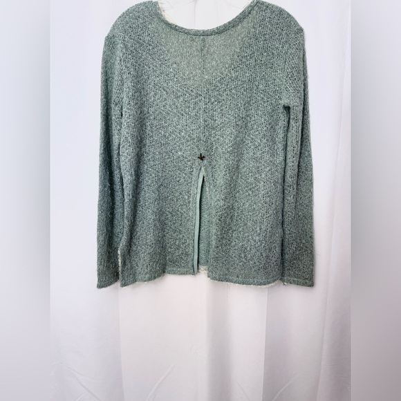 Others Follow Fuzzy Knit V-Neck Sweater With Lace Trim And Back Cut Out Size XS - Picture 7 of 10